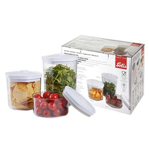 솔리스 육각 밀폐 보관용기 3종 세트 VC8100, 1세트, 700ml + 1.4L + 2L