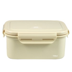 리빙크리에이터 지켜텐 스텐 1단 도시락용기 1.1L, IVORY, 1개