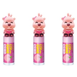 케이엠제약 뽀로로 루피 피규어 립밤, 복숭아향, 2.5g, 3개