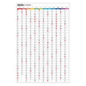 두문 간편하게 붙이는 2025년 대형 달력 연간플래너 세로형 화이트보드, 고무자석
