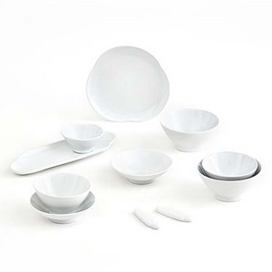 에라토 구름 도자기 신혼그릇 2인 식기세트 11p, 화이트, 1세트, 식기 7종
