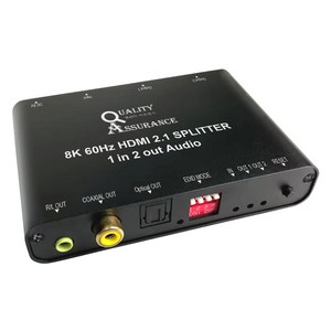 퀄리티어슈런스 HDMI 2.1버전 8K 60Hz 1대2 영상 분배기 오디오 출력, 1개, Q8K60HZEDID3AV