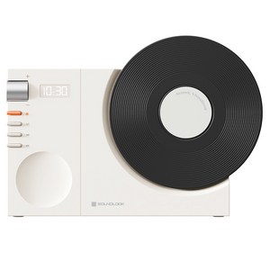 사운드룩 바이닐무드 LP 디지털 시계 블루투스 스피커, SL-BS800, 화이트