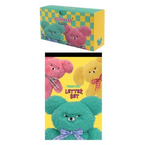 핑크풋 와사비베어 가로 디자인편지봉투 8종 x 12p + 패드 편지지 9종 x 6p, 혼합색상, 1세트