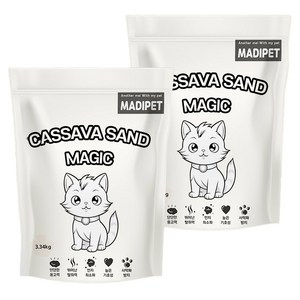 메디펫 고양이 카사바 모래, 10L, 3.34kg, 2개, 무향