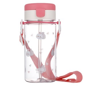 에디슨 유아용 프렌즈 흘림방지 에코젠 빨대컵, 350ml, 1개, 흰토끼래니