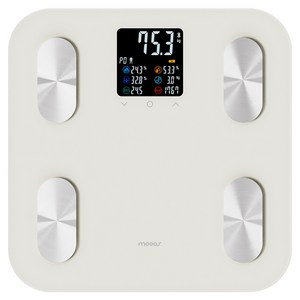 무아스 스마트 헬스케어 LCD 체지방 체중계 프로, MBCS5, 아이보리, 1개