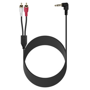컴스 스테레오 RCA 2선 케이블 3극 AUX Stereo 3.5 M 꺾임 to 2RCA M BD037, 1개, 10m