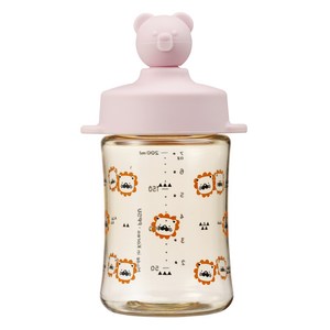 아키움 유아용 곰돌이 PPSU 빨대컵, 베이비핑크, 1개, 200ml