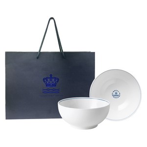 로얄코펜하겐 라인 볼 21cm + 쇼핑백, 블루, 2개