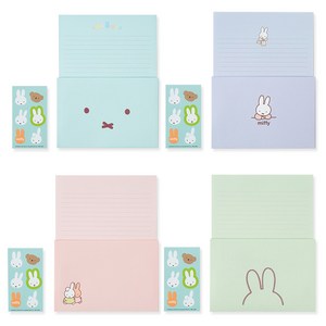스튜디오에잇 미피 편지지 4종 x 4p + 봉투 4종 x 2p + 스티커 4p 세트, 블루, 퍼플, 핑크, 민트(편지지, 봉투), 1세트
