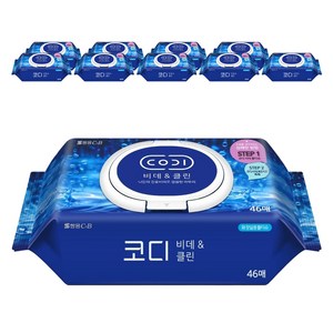 코디 비데앤클린 물티슈 캡형, 60g, 46매, 10개