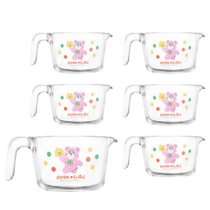 파이렉스 노티드 계량컵 ver 2, 1000ml, 6개, 투명