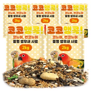 코코앵콕 코뉴어 썬코뉴어 앵무새 사료, 2kg, 5개