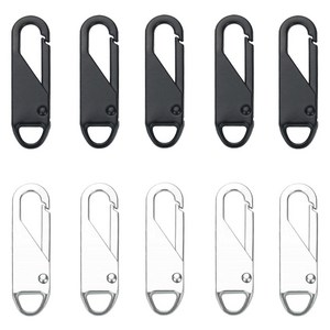 모나코올리브 초간편 지퍼 손잡이 2종 x 5p 세트, 블랙 + 실버, 1개