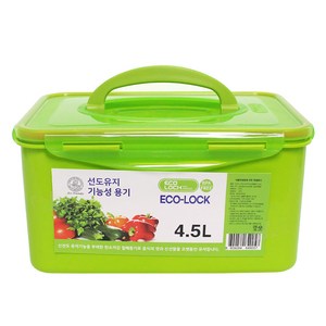 에코락 신선보관 기능성 보관기간연장 김치 밀폐용기, 4.5L, 1개