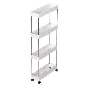 후스픽 이동식 수납장 틈새 선반 4단, 화이트