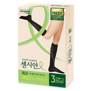 센시안 워크 니하이 압박 스타킹 블랙, 1개, 종아리/무릎형