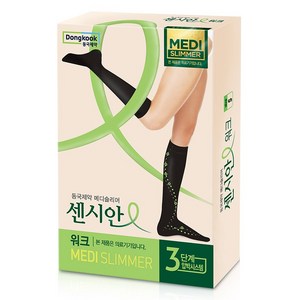 센시안 워크 동국제약 의료기기 압박 반스타킹 블랙, 1개, 종아리/무릎형