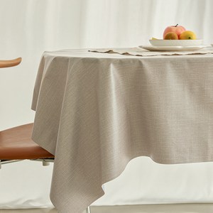 리빙공감 모던 가죽 방수 무지 테이블 식탁보, 아이보리, 2인용 와이드(140 x 90 cm), 1개