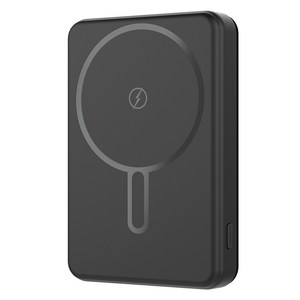 지오맥스 초슬림 맥세이프 마그네틱 유무선 보조배터리 10000mAh, 블랙, SQ-PB10
