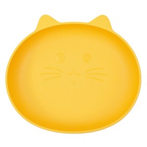 키친유 큐티캣 고양이 간식 트레이, 노랑, 1개