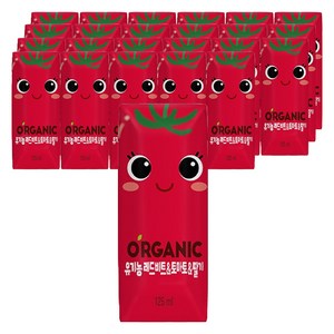 크니쁘니 오가닉 레드비트 & 토마토 & 딸기 주스, 125ml, 24개