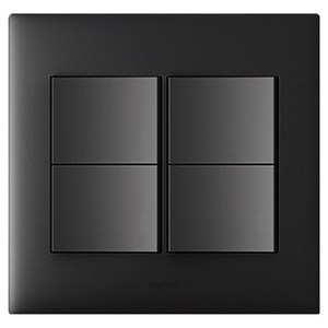 르그랑 아펠라 Simple 2개용 4구 스위치 블랙, 1개