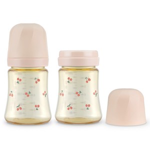 그로미미 유아용 PPSU 체리쉬 젖병, 스윗피치, 200ml, 2개