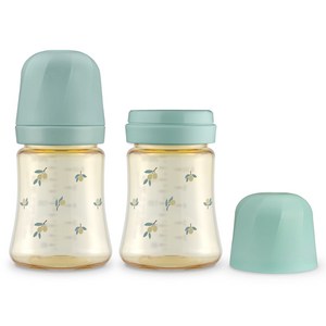 그로미미 유아용 PPSU 올리브 젖병, 피스타치오, 200ml, 2개