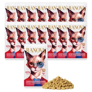 RANOVA 어덜트 고양이 동결건조사료, 닭, 8g, 15개