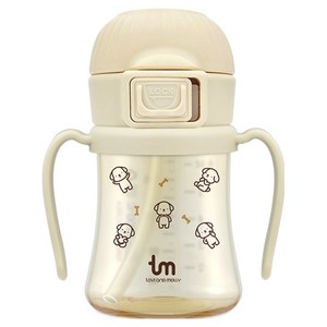 토비앤몰리 PPSU 원터치락 빨대컵, 180ml, 1개, 토비바닐라