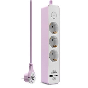 러그 C타입 USB 멀티탭 3구 KF-GS-03KUPD20-B-1.5, 1개, 3m, 퍼플핑크