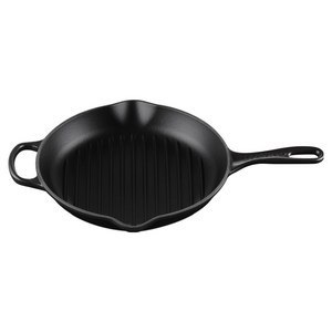 르크루제 인덕션 시그니처 원형 스킬렛 그릴 매트블랙, 26cm, 1개
