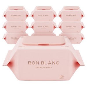 본블랑 순한 물티슈 캡형, 50g, 100매, 10개