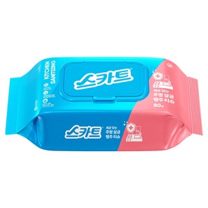 스카트 주방살균 행주티슈, 80개입, 1개