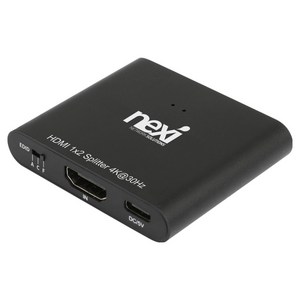 넥시 1:2 HDMI 분배기 NX-4K0102-EDID, NX-4K0102-EDID/NX1488, 블랙