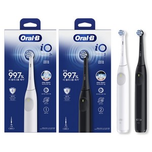 오랄비 듀얼 핸들 전동칫솔 2종 세트, io2, 화이트, 블랙, 1세트