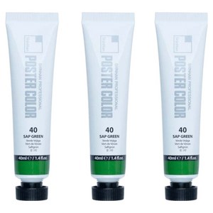 신한화구 전문가 포스터 컬러 튜브형 물감 샙 그린 색상번호 40번 3p, 40ml, 1색
