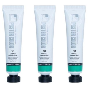 신한화구 전문가 포스터 컬러 튜브형 물감 코발트 그린 휴 색상번호 38번 3p, 40ml, 1색