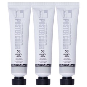 신한화구 전문가 포스터 컬러 튜브형 물감 프렌치 그레이 색상번호 53번 3p, 40ml, 1색