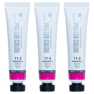 신한화구 전문가 포스터 컬러 튜브형 물감 마젠타 2 색상번호 11-2번 3p, 40ml, 1색