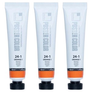 신한화구 전문가 포스터 컬러 튜브형 물감 오렌지 1 색상번호 24-1번 3p, 40ml, 1색