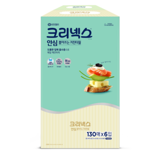 크리넥스 안심 뽑아쓰는 키친타월, 130개입, 6개