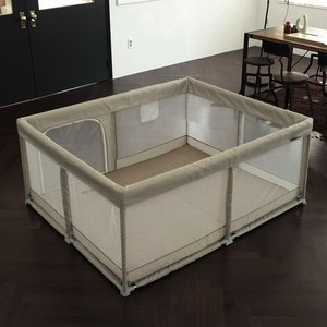 코넘 아동용 밀림방지 휴대용 울타리 베이비룸 120 x 150 cm, 라이트그레이, 1개