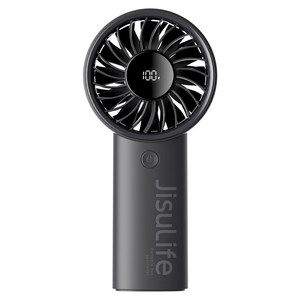 지수라이프 LED 미니 휴대용 무선 선풍기, Handheld Fan Life4, Carbon Black