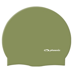 피닉스 실리콘 로고 솔리드형 수영모 PCS-02, 카키, 1개