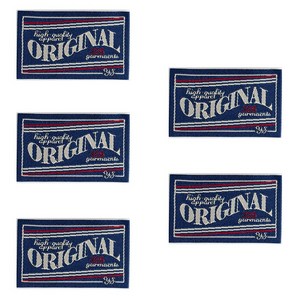 yarna 오리지널 레터링 클래식 디자인 패브릭 천 라벨, 5개, 네이비