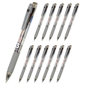 모나미 플립3 볼펜 0.5mm, 스모키 그레이, 12개