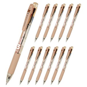 모나미 플립3 볼펜 0.5mm, 탄 베이지, 12개